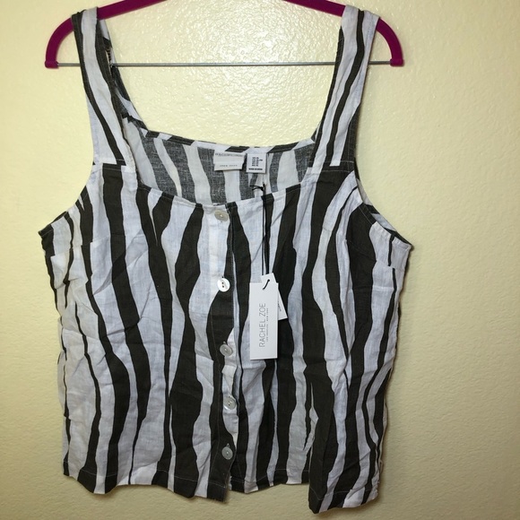 Rachel Zoe 100%Linen sleeveless crop top size XL - Picture 3 of 8